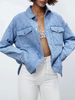 Veste Femme Courte Femme à Col Revers avec Manches Longues avec Poches avec Boutons Pressions Unicolore