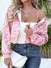 Veste Femme Taille Haute Imprimé avec Manches Longues à Zip Bicolores Veste Femme
