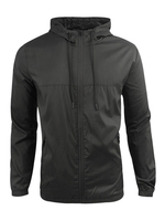 Veste homme à capuche zippée polyester veste noire à la mode
