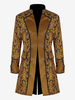 Veste Homme Costumes Rétro À Manches Longues En Jacquard Vintage Jaune