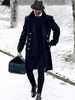 Veste Hommes Manteau Long Chics Belles Noires Hiver