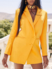 Veste jaune blazer long col rabattu costume à manches longues