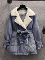 Veste Manteau Femme Hiver à Col Revers à Fausses Fourrures Synthétiques avec Manches Longues Amples Courte avec Poches Ceinturé Bimatières Manteau Veste Femme