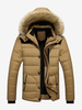 Veste Matelassé Homme À Capuche En Fausse Fourrure Polyester Coupe Cintré