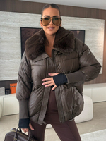 Veste matelassée en coton avec col en fausse fourrure manteau dhiver chaud pour femme 2026