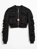 Veste Taille Haute Femme à Col Rond avec Manches Longues à Zip Unicolore