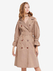 Veste Trench Femme Tendance Épaule Ouverte Col Rabattu Ceinture Manches Longues