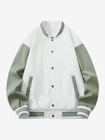 Veste universitaire pour hommes grande taille décontractée manches longues cardigan ample vestes de baseball