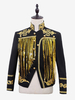 Veste Vintage Médiévale Noire Rétro À Franges Paillettes Costumes Vintage Hommes