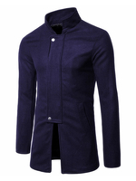 Vestes et manteaux de Hommes Manteaux Hommes Collier High Collier Artwork Casual Dark Navy Fashion