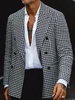 Vestes et manteaux hommes Casuel Plaid Noir Beau Col Rabattu