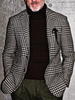 Vestes Et Manteaux Hommes Casuel Plaid Noir Chic Simple Costume Blazer