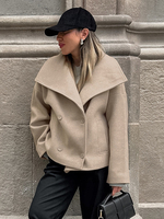 Vestes Femmes Col Rabattu Bouton Chic Style En Route Veste Kaki Femmes