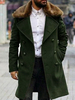 Vestes Manteaux Homme Col Rabattu Casuel Vert Foncé Chic Hiver