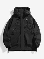 Vestes Manteaux Veste Hommes Vestes Chic Noir À Capuche Imperméable