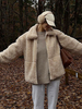Vestes pour femmes col rabattu fermeture éclair veste dintérieur chic abricot pour femmes