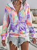 Vestes pour femmes Veste à capuche Tie Dye Athletic Violet pour femme