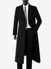 Vestes Pour Hommes Manteaux Long Double Boutonnage Col Rabattu Chic Noir