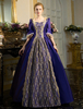 Victoria Robe Costume vintage Baroque dentelle brodée robe Tunique robe boule lacets Déguisements Halloween