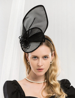 Vintage Black Hat Women Retro Royal Accessoires de cheveux Déguisements Halloween