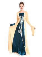 Vintage Costume nude Renaissance robe en jacquard de cérémonie Halloween