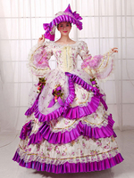 Vintage Costume victorien Ball robe robe Fuchsia costumes rétro femmes Halloween
