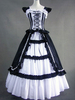 Vintage Costume victorien coton volant rétro robe Maxi femmes Halloween