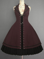 Vintage Gothic Lolita Robe Farron JSK Covenant Lace Up Lolita Jumper Jupe Déguisements Halloween