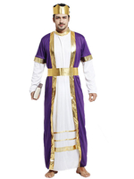 Viole Robe Costume Asiatique Nuit Arabe Costume Homme Déguisements Halloween