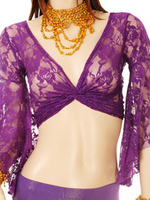 Violet Dentelle 100% Top Perles Belly Dance Déguisements Halloween