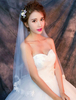Voile 1 couche avec dentelle forme d