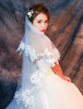 Voile 1 couche en dentelle avec dentelle forme d
