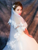 Voile 1 couche en dentelle avec dentelle forme d
