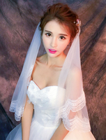 Voile 1 couche en dentelle avec dentelle forme d
