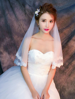 Voile 1 couche en dentelle avec dentelle forme d