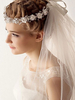 Voile 1 couche en tulle avec fleur classique