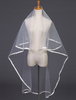Voile 1 couche en tulle avec ruban forme d