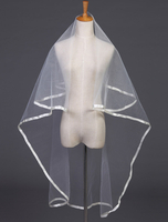 Voile 1 couche en tulle avec ruban forme d