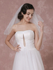 Voile 2 couches en tulle avec perles forme de cascade