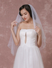 Voile 2 couches en tulle avec perles plongeant