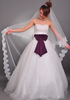 Voile chapelle 2 couches en tulle brodé forme de cascade