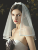 Voile de mariage à deux niveaux en tulle avec bord fini voile de mariée classique