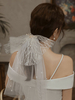 Voile de mariage à un niveau arcs en mousseline de soie coupe bord voile de mariée classique