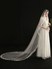 Voile de mariage à un niveau dentelle Tulle dentelle Applique bord classique étage longueur voile de mariée