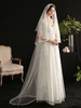 Voile de mariage à un niveau dentelle Tulle dentelle appliques bord voile de mariée classique
