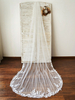 Voile de mariage à un niveau en dentelle de tulle appliques bord voile de mariée classique
