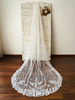 Voile de mariage à un niveau Tulle dentelle appliques bord voile de mariée classique