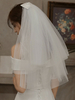 Voile de mariage arcs à un étage Tulle Cut Edge Classic Short Bridal Veil