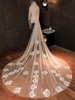 Voile de mariage deux niveaux dentelle tulle coupe bord classique voiles de mariée