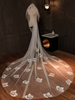 Voile de mariage deux niveaux dentelle tulle coupe bord classique voiles de mariée